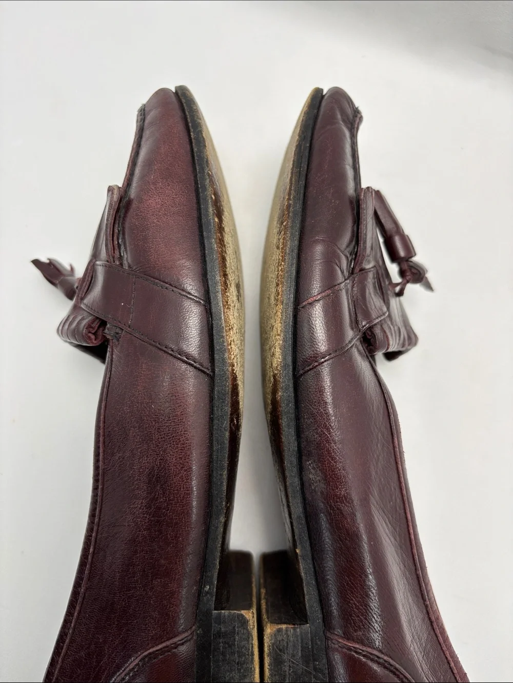 Bostonian Men's Sz9 Tassel Kiltie Loafers Wine Burgundy Vintage1980/Early90s#331